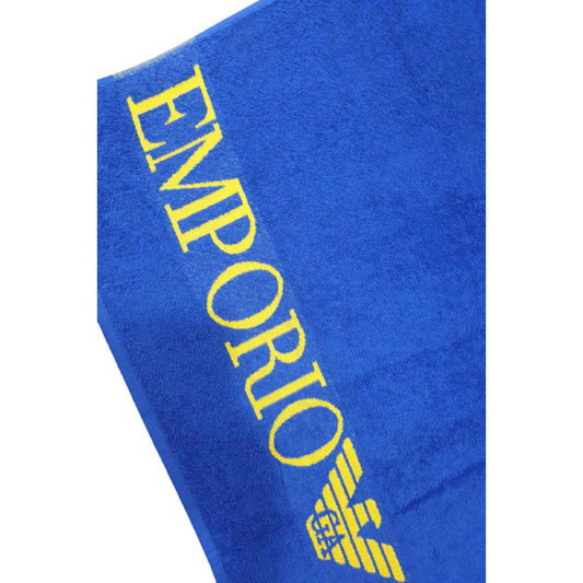 Плажна кърпа EA7 EMPORIO ARMANI, син с жълт надпис
