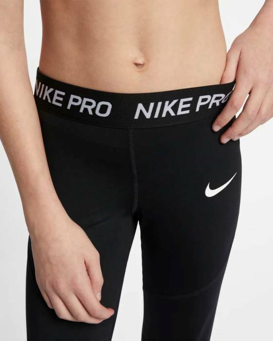 Colanți sport Nike Pro Capri Dri-Fit negri, pentru copii
