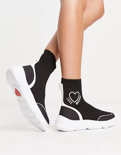 Дамски обувки Love Moschino Logo Heart Sock Sneakers
