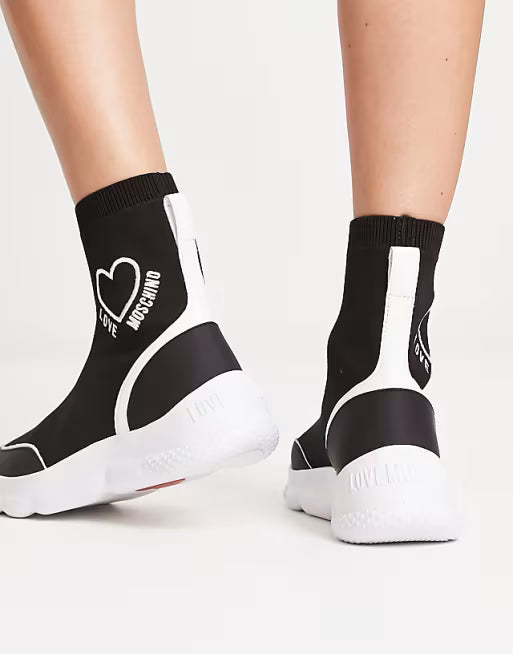Дамски обувки Love Moschino Logo Heart Sock Sneakers