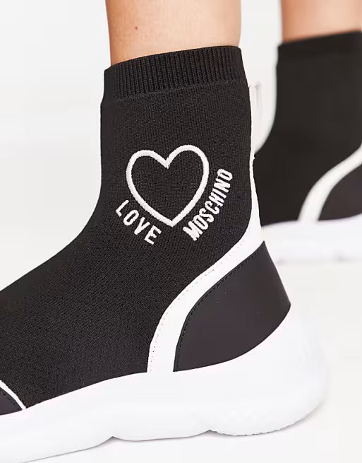 Дамски обувки Love Moschino Logo Heart Sock Sneakers