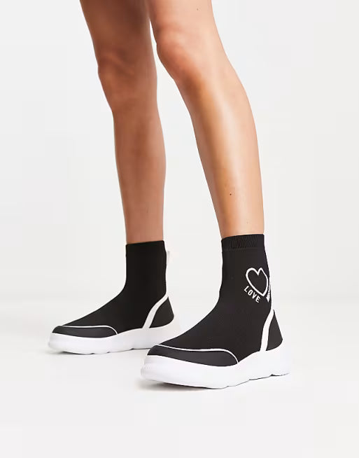 Дамски обувки Love Moschino Logo Heart Sock Sneakers