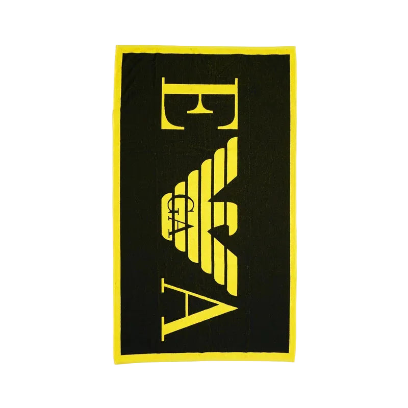 Плажна кърпа двулицева EA7 Emporio Armani, Черен
