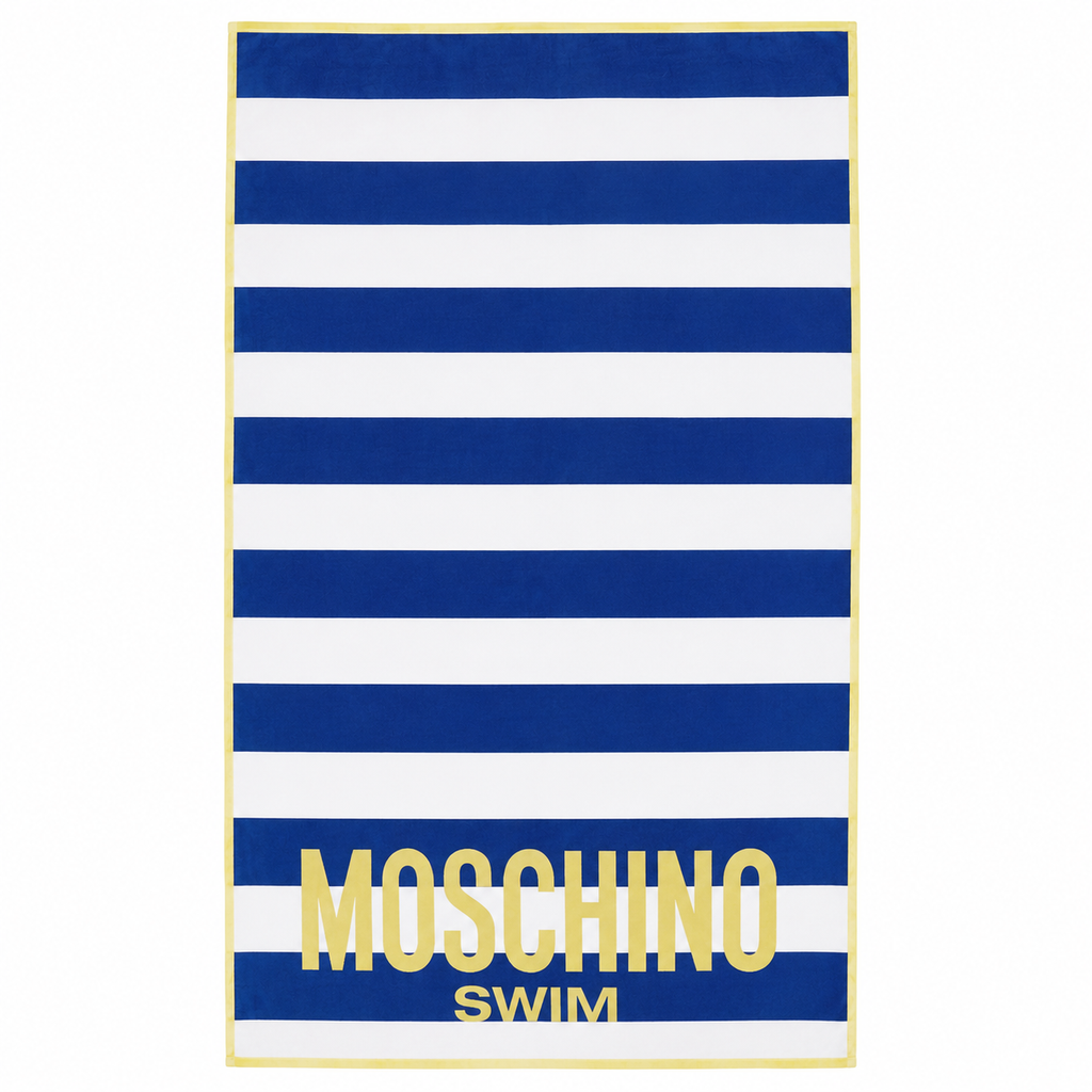 Плажна кърпа Moschino Swim, Син/Бял
