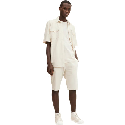 Мъжка тениска TOM TAILOR Striped White/Beige