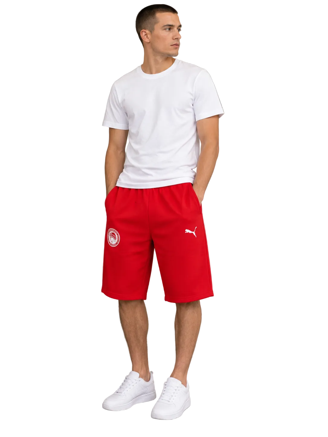 Мъжки къси панталони Puma Olympiacos Special Sweat Bermuda, Red