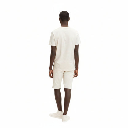 Мъжка тениска TOM TAILOR Striped White/Beige