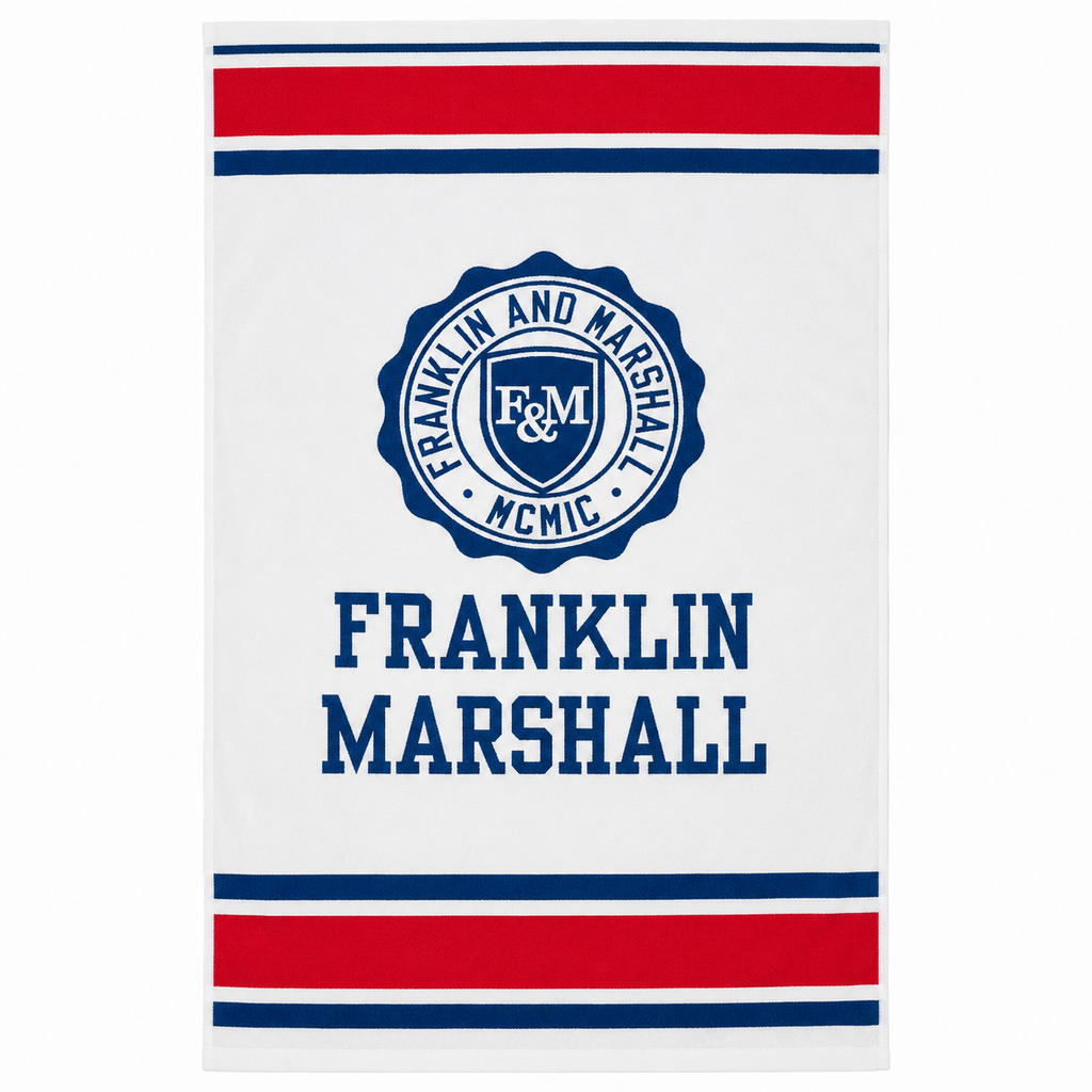 Плажна кърпа двулицева Franklin & Marshall, Бял