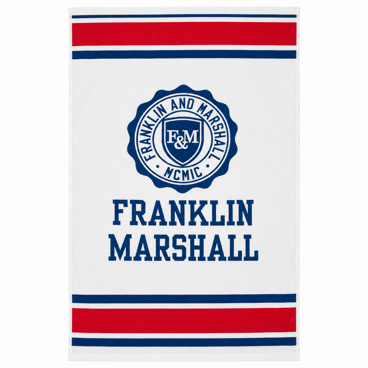 Плажна кърпа двулицева Franklin & Marshall, Бял