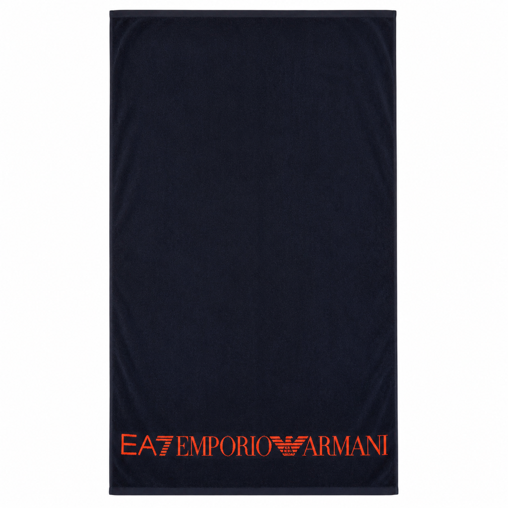 Плажната кърпа EA7 Emporio Armani, Тъмно син с надпис