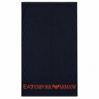 Плажната кърпа EA7 Emporio Armani, Тъмно син с надпис