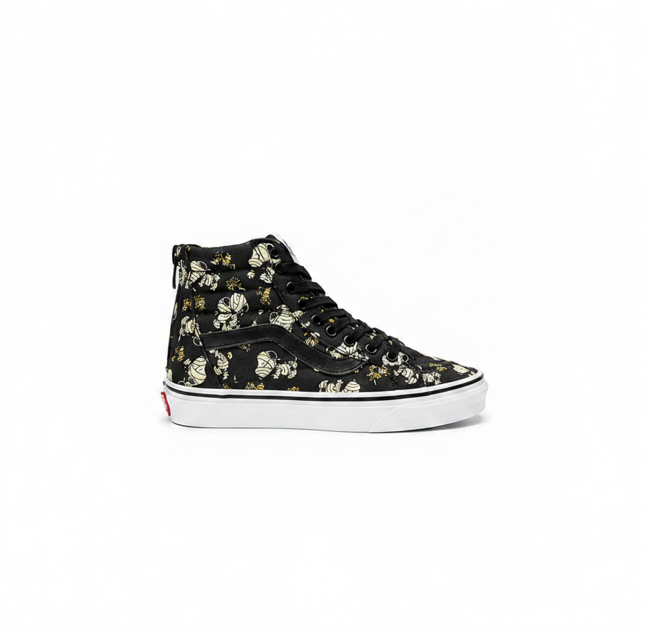 Юношески високи кецове Vans Sk8-Hi Zip (Черни с анимационен принт)