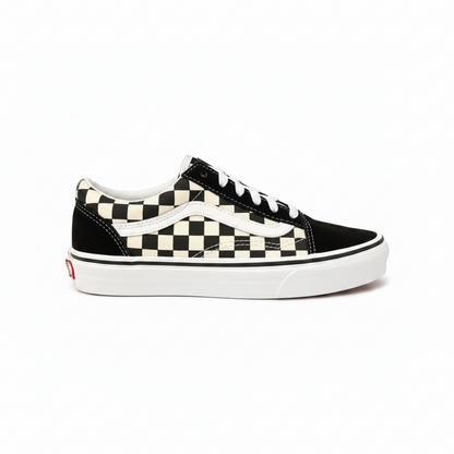 Юношески високи кецове Vans Old Skool (Черни с шахматен принт)