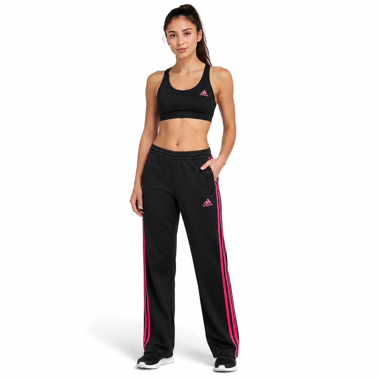 Bluză de damă Adidas Climalite negru/roz