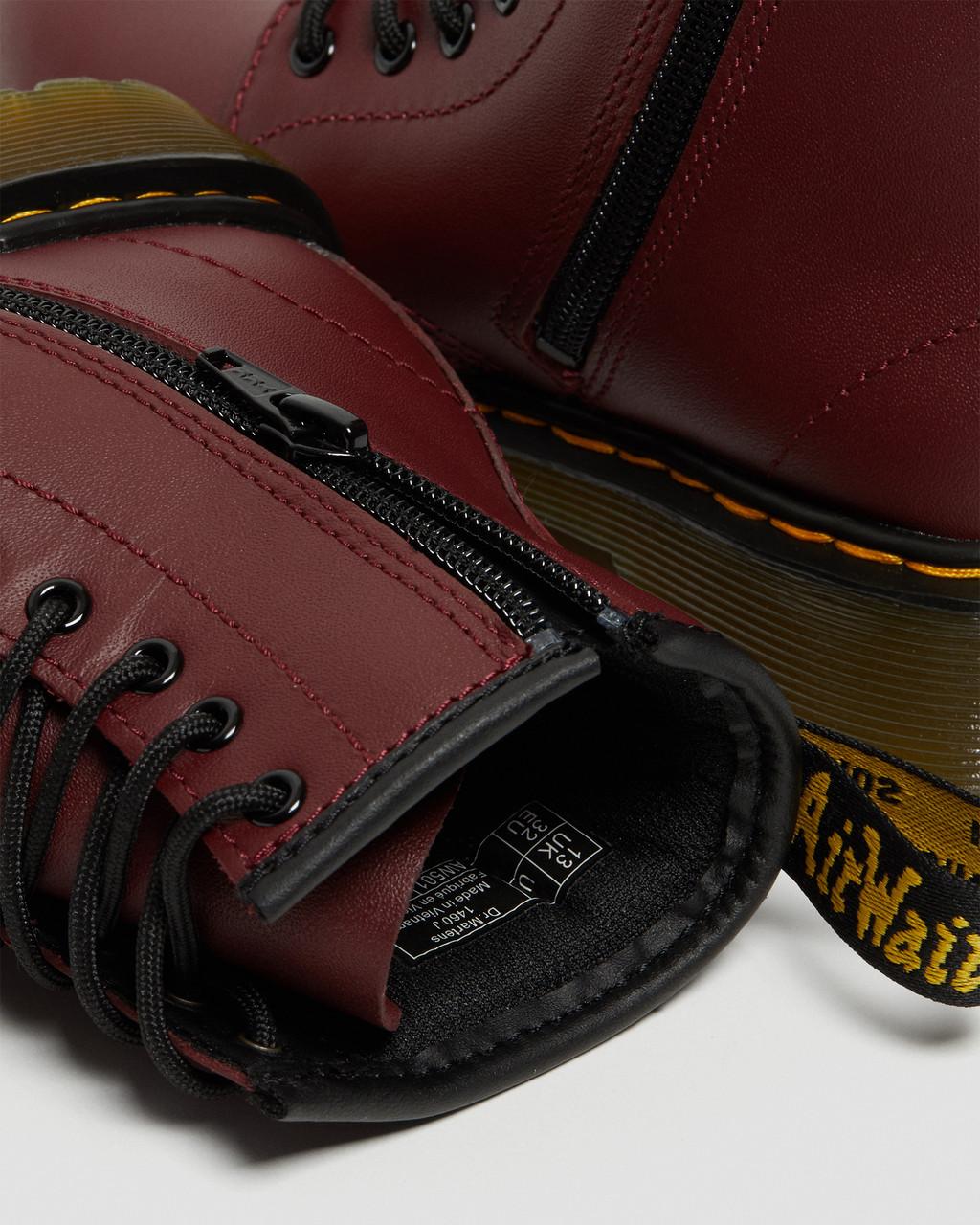 Детски боти Dr. Martens Junior 1460 Softy T Leather Lace Up Boots Бордо