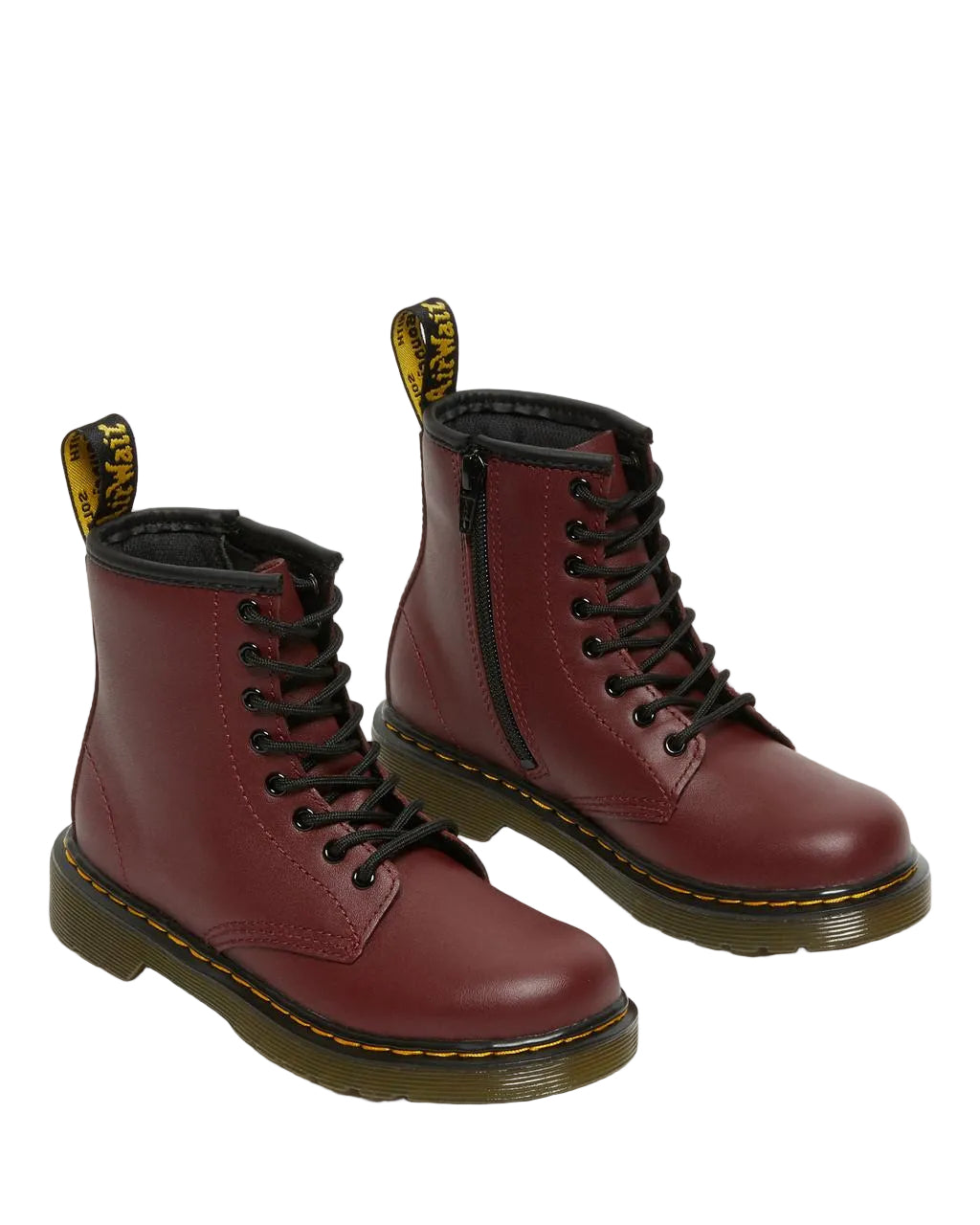 Детски боти Dr. Martens Junior 1460 Softy T Leather Lace Up Boots Бордо