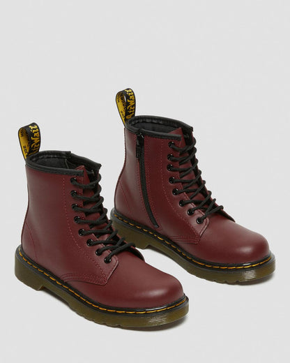 Детски боти Dr. Martens Junior 1460 Softy T Leather Lace Up Boots Бордо