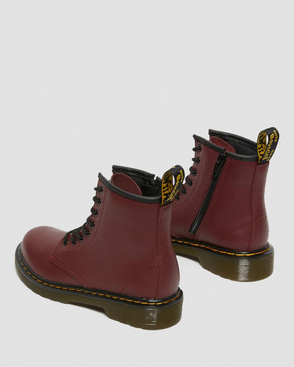Детски боти Dr. Martens Junior 1460 Softy T Leather Lace Up Boots Бордо