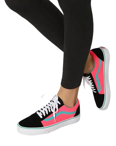 Дамски кецове Vans U OLD SKOOL (BRITE) Black/Neon Pinк