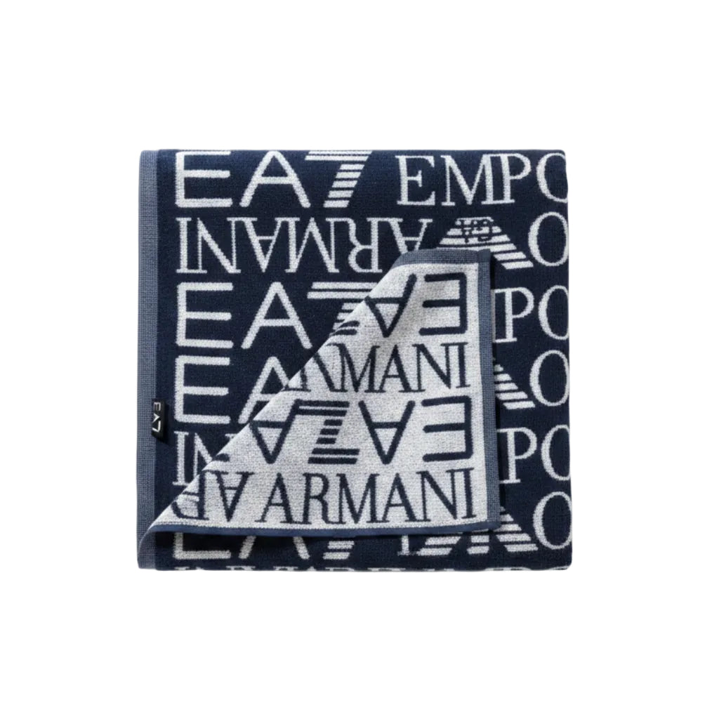Плажна кърпа EA7 Emporio Armani, Бял/Тъмно син