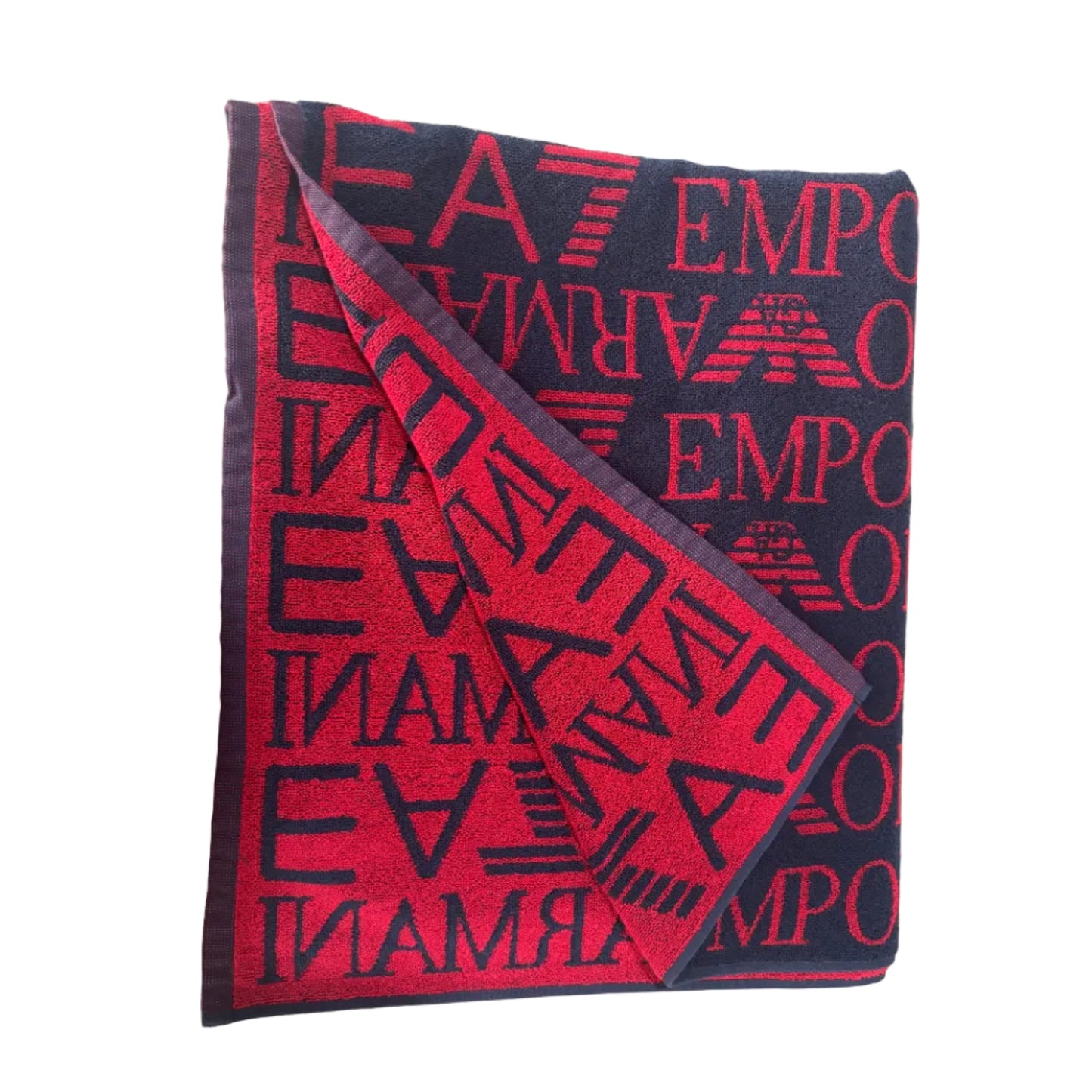 Плажна кърпа Emporio Armani, Тъмно син/ Червен