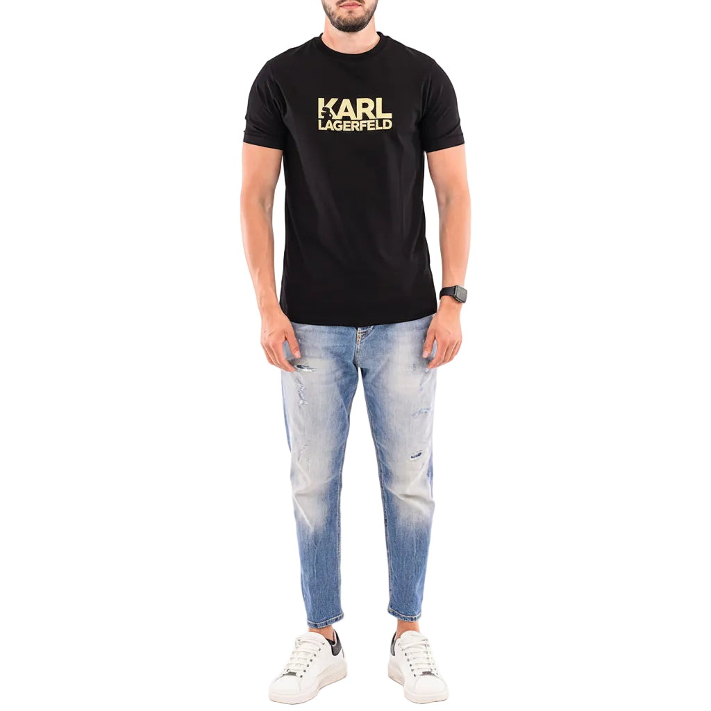 Мъжка тениска Karl Lagerfeld T-shirt Black/Gold