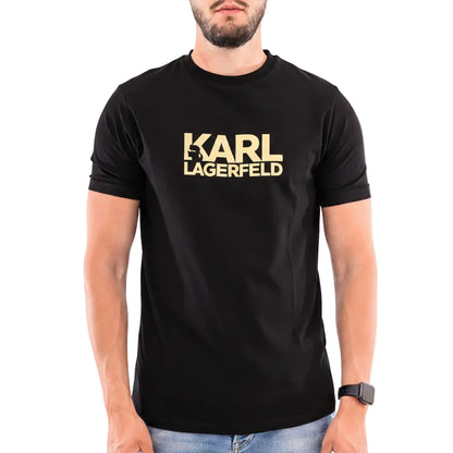Мъжка тениска Karl Lagerfeld T-shirt Black/Gold