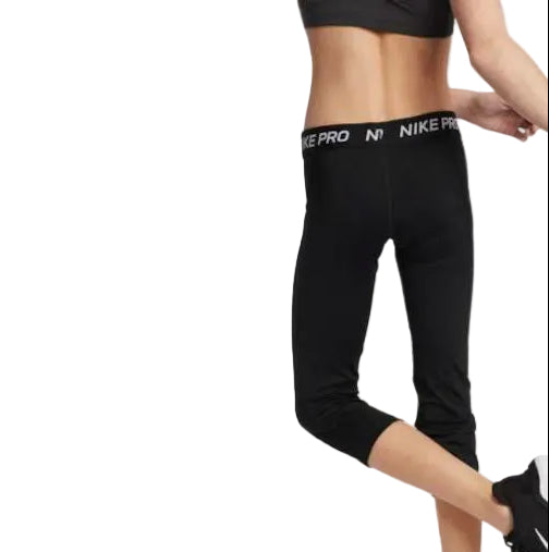 Colanți sport Nike Pro Capri Dri-Fit negri, pentru copii