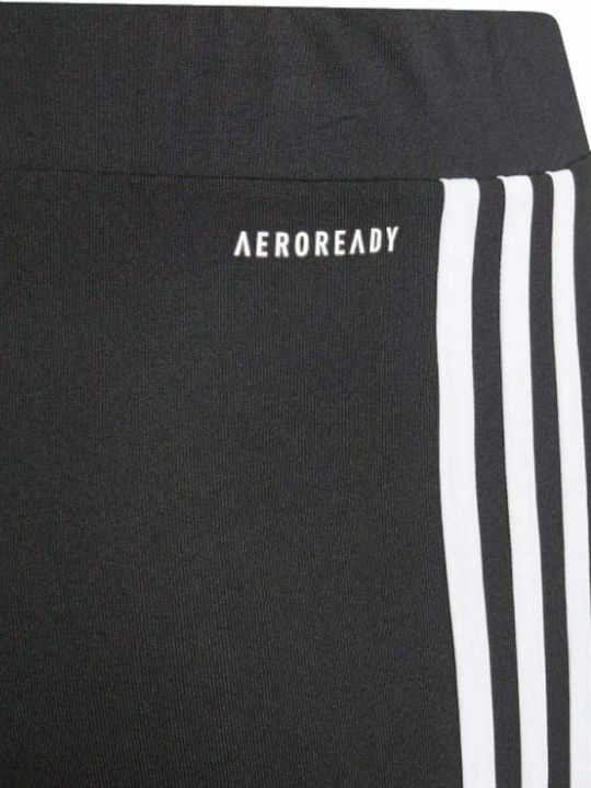 Colanți lungi Adidas negri pentru copii, cu 3 dungi