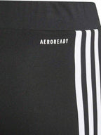 Colanți lungi Adidas negri pentru copii, cu 3 dungi