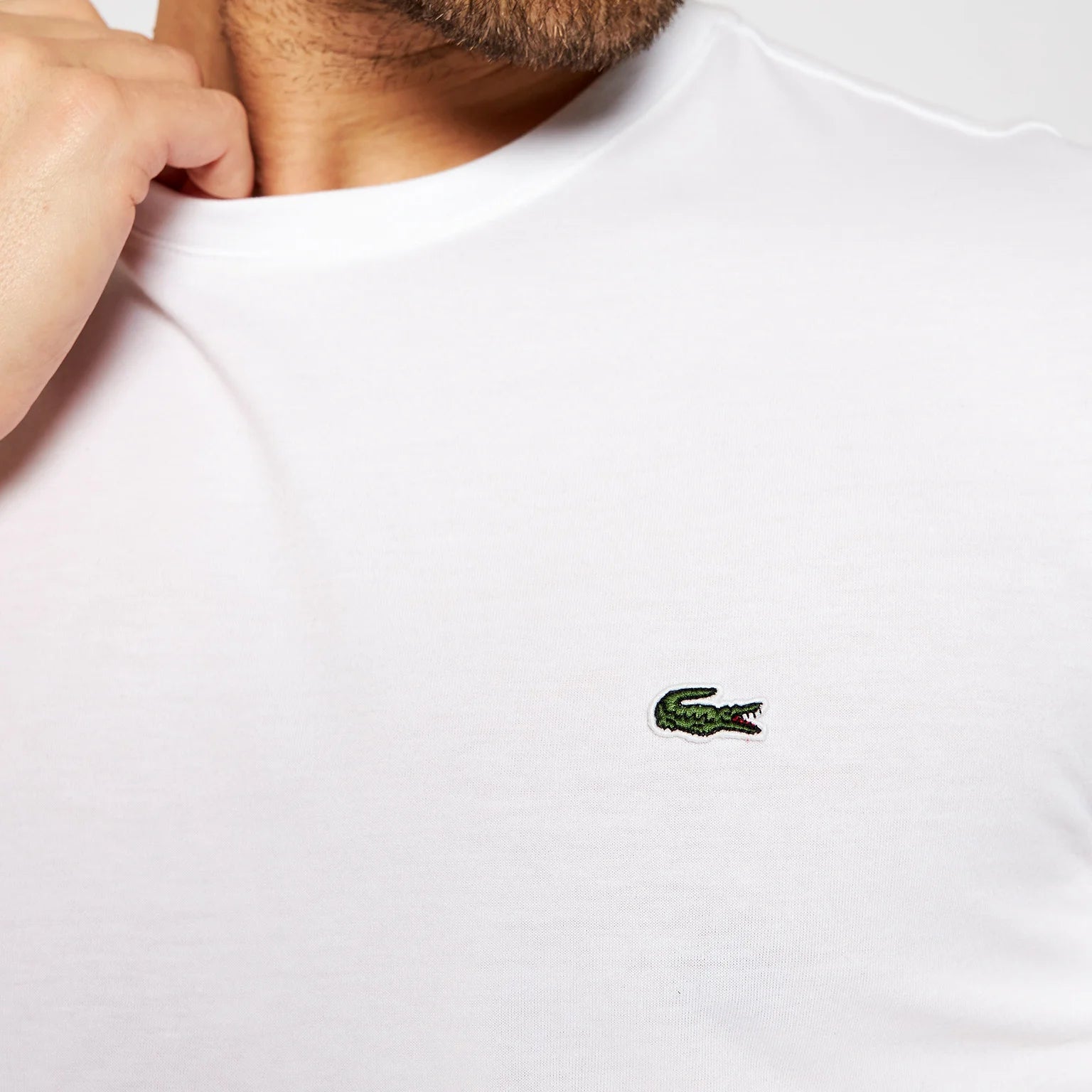 Мъжка тениска Lacoste Regular Fit, Бяла