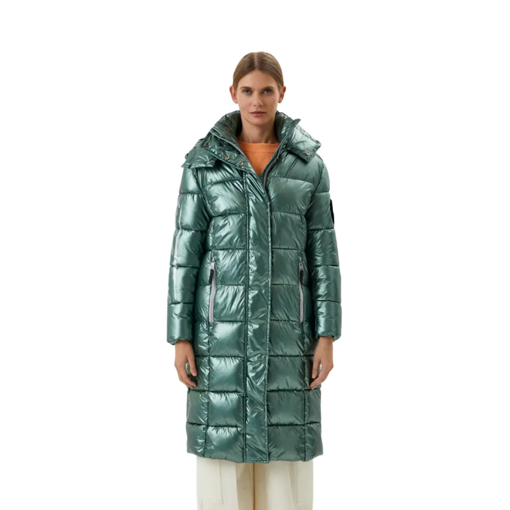 Дамско зимно яке Plein Sport Long Metallic Green