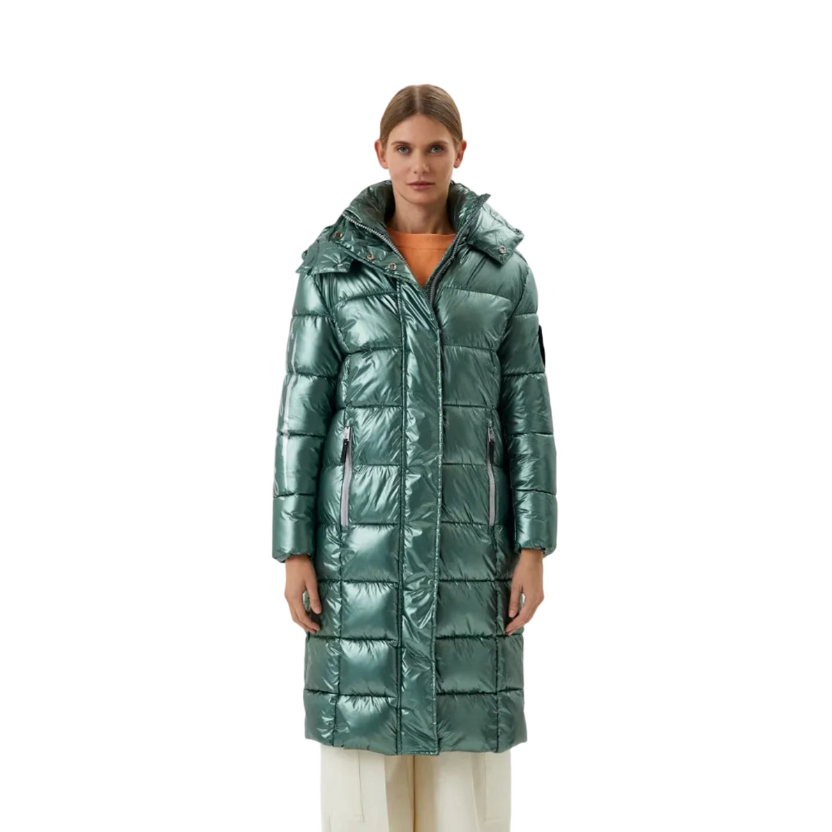Дамско зимно яке Plein Sport Long Metallic Green